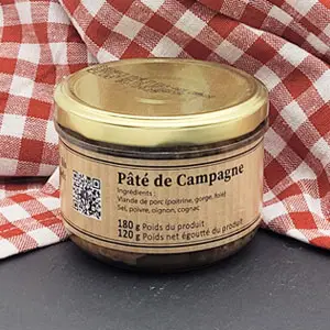 Pâté de campagne artisanal en bocal, préparé par la Boucherie Vigne & Fils à Montélimar
